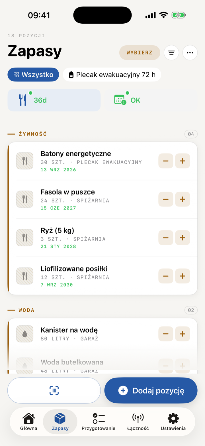Strongstead — lista zapasów i terminów ważności
